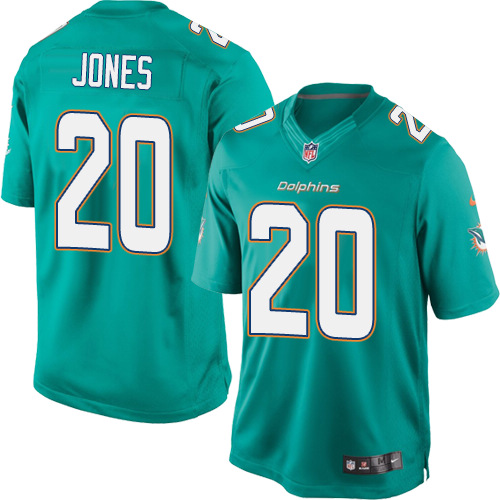 Men's Limited Reshad Jones Nike Jersey Aqua Green Home - #20 NFL Miami Dolphins